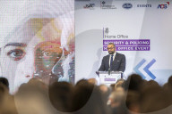 Home Secretary James Cleverly attends the 2024 Security and Policing Exhibition