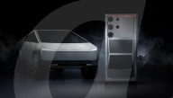Custom mobile phone shaped like a Tesla Cybertruck