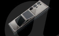 Custom mobile phone shaped like a Tesla Cybertruck