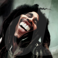 Bob MARLEY caricature Â© BOROT. / DALLE