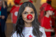 The Prime Minister's wife, Akshata Murty holds a Red Nose Day 'Lessons at 10'