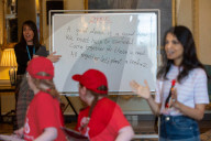 The Prime Minister's wife, Akshata Murty holds a Red Nose Day 'Lessons at 10'