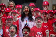 The Prime Minister's wife, Akshata Murty holds a Red Nose Day 'Lessons at 10'