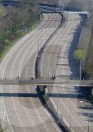 Deserted M25 motorway, UK