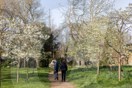 Sunnier spring weather with rain for London, UK.