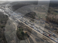 M25 re-opens in Wisley, UK.