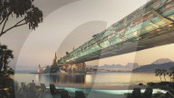 New tourism resort on bridge with giant infinity pool