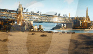 New tourism resort on bridge with giant infinity pool