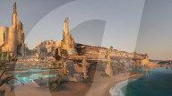 New tourism resort on bridge with giant infinity pool