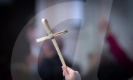 Palm Sunday service at St Mary's Church Wimbledon Village, London, UK. 