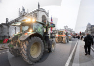 British farmers drove tractors to the Houses of Parliament, Westminster, London, UK.