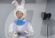 Liam Neeson makes a menacing Easter Bunny.