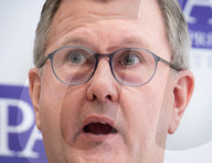 Democratic Unionist Party (DUP) leadership briefing at the Foreign Press Association, Royal Overseas League, Park Place, St James's Street, London, UK.
