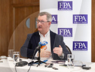 Democratic Unionist Party (DUP) leadership briefing at the Foreign Press Association, Royal Overseas League, Park Place, St James's Street, London, UK.