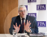 Democratic Unionist Party (DUP) leadership briefing at the Foreign Press Association, Royal Overseas League, Park Place, St James's Street, London, UK.
