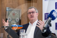 Democratic Unionist Party (DUP) leadership briefing at the Foreign Press Association, Royal Overseas League, Park Place, St James's Street, London, UK.