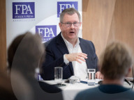 Democratic Unionist Party (DUP) leadership briefing at the Foreign Press Association, Royal Overseas League, Park Place, St James's Street, London, UK.