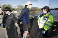 Palestinian protest at The Boat Race in London, UK.