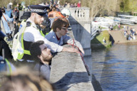 Palestinian protest at The Boat Race in London, UK.