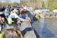 Palestinian protest at The Boat Race in London, UK.
