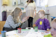 Chief Secretary to the Treasury Laura Trott visits Claverdon Village Nursery