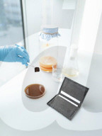 Vegan leather grown from bacteria that dyes itself