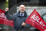 ASLEF picket line outside Euston rail station