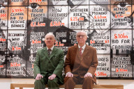 Gilbert & George The London Pictures exhibition at The Gilbert & George Centre 5a Heneage Street, London E1 5LJ
Great Britain Press photocall 
10th April 2024