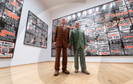 Gilbert & George The London Pictures exhibition at The Gilbert & George Centre 5a Heneage Street, London E1 5LJ
Great Britain Press photocall 
10th April 2024
