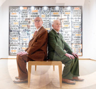 Gilbert & George The London Pictures exhibition at The Gilbert & George Centre 5a Heneage Street, London E1 5LJ
Great Britain Press photocall 
10th April 2024