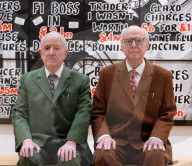 Gilbert & George The London Pictures exhibition at The Gilbert & George Centre 5a Heneage Street, London E1 5LJ
Great Britain Press photocall 
10th April 2024