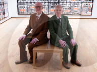 Gilbert & George The London Pictures exhibition at The Gilbert & George Centre 5a Heneage Street, London E1 5LJ
Great Britain Press photocall 
10th April 2024