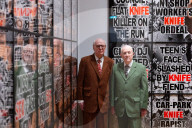 Gilbert & George The London Pictures exhibition at The Gilbert & George Centre 5a Heneage Street, London E1 5LJ
Great Britain Press photocall 
10th April 2024