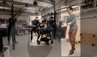 Robot mimics remote human controller's actions in realtime 