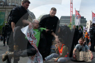 Last Generation Climate Protest To Block The Street In Duesseldorf