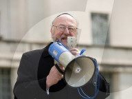 The Empty Seder Table Installation "Bring Them Home Now" event at Richmond Terrace, Whitehall, London, UK.