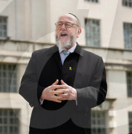 The Empty Seder Table Installation "Bring Them Home Now" event at Richmond Terrace, Whitehall, London, UK.