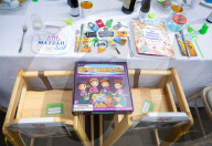 The Empty Seder Table Installation "Bring Them Home Now" event at Richmond Terrace, Whitehall, London, UK.