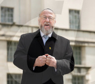 The Empty Seder Table Installation "Bring Them Home Now" event at Richmond Terrace, Whitehall, London, UK.