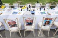 The Empty Seder Table Installation "Bring Them Home Now" event at Richmond Terrace, Whitehall, London, UK.