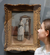 Press photocall for Eva Gonzales painting La Psyche exhibited at the National Gallery, London, UK.