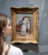 Press photocall for Eva Gonzales painting La Psyche exhibited at the National Gallery, London, UK.