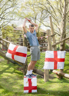 Press photocall for Why I Stuck A Flare Up My Arse For England. Written and performed by Alex Hill at Southwark Playhouse, London, UK.