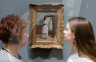 Press photocall for Eva Gonzales painting La Psyche exhibited at the National Gallery, London, UK.