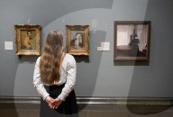 Press photocall for Eva Gonzales painting La Psyche exhibited at the National Gallery, London, UK.