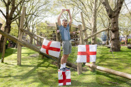 Press photocall for Why I Stuck A Flare Up My Arse For England. Written and performed by Alex Hill at Southwark Playhouse, London, UK.