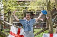 Press photocall for Why I Stuck A Flare Up My Arse For England. Written and performed by Alex Hill at Southwark Playhouse, London, UK.