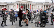 St George’s Day celebrations at Trafalgar Square, London, UK.