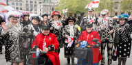 St George’s Day celebrations at Trafalgar Square, London, UK.