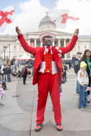 St George’s Day celebrations at Trafalgar Square, London, UK.